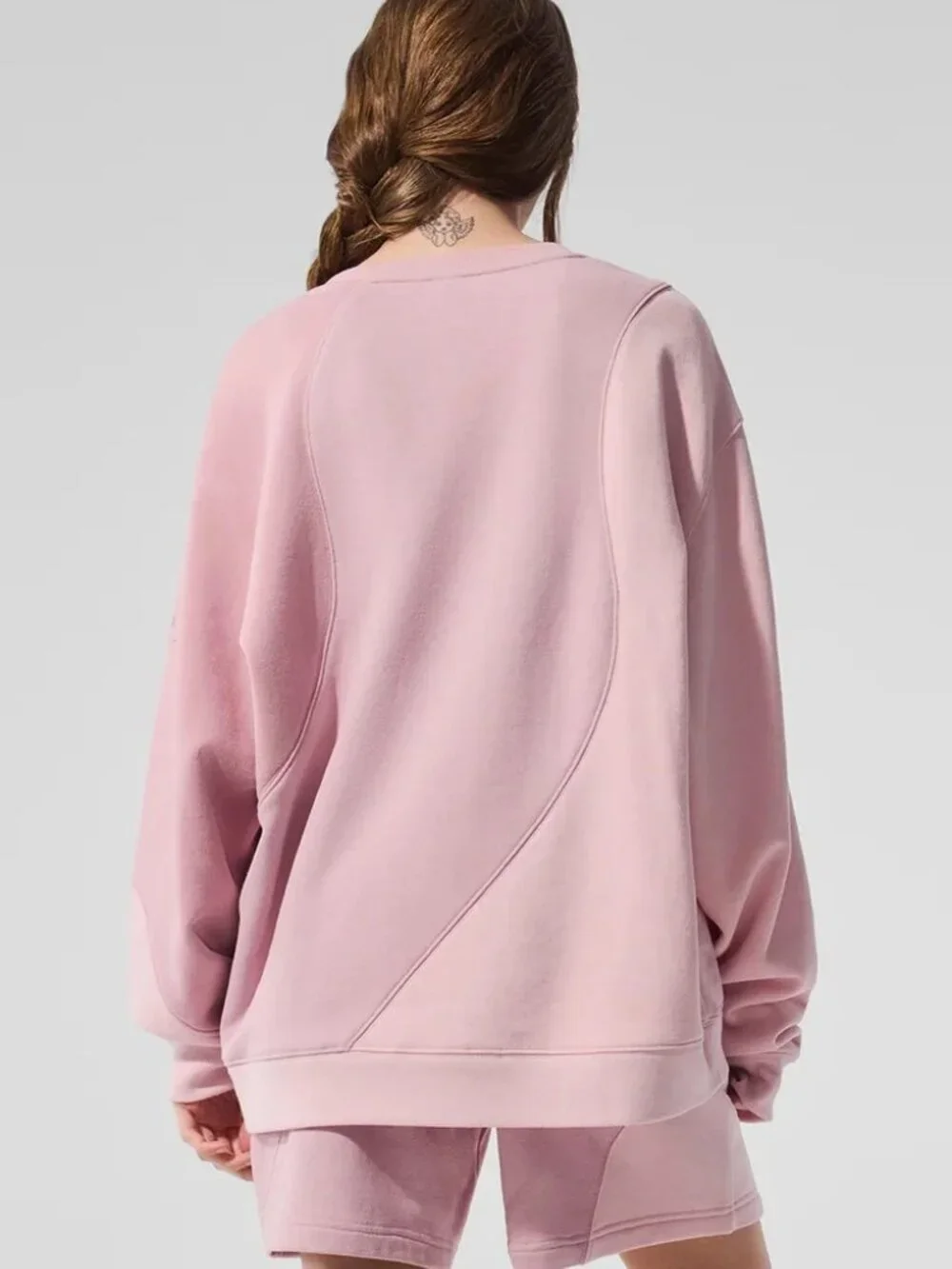 Alo Yoga Make Waves Crew Neck Women Size XL Sunset Pink Tonal